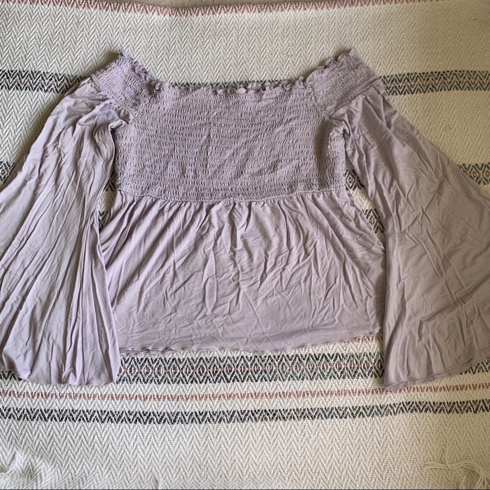 American Eagle Smocked Off the Shoulder Top